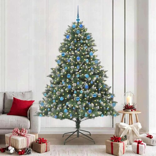 vidaXL Umestno božično drevo med 300 LED Zelena 140 x 140 x 210 cm Cene