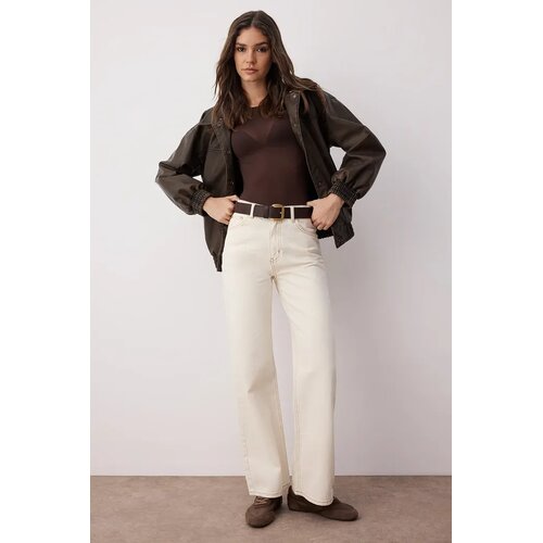 TRENDYOLMILLA ženske pantalone Twoaw24Je00274, ecru Cene