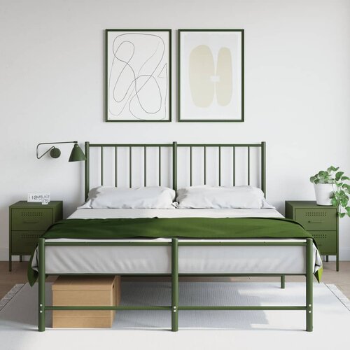 VidaXL Nočna omarica 2 kosa olivno zelena 36x39x50,5 cm jeklo Slike