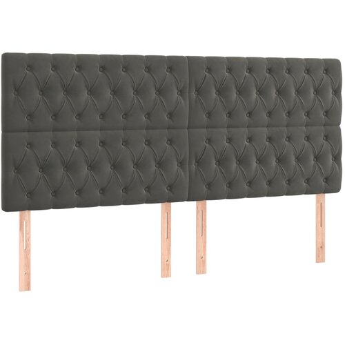 Okvir za krevet s uzglavljem tamnosivi 180x200 cm bar&amp;scaron;unasti Slike