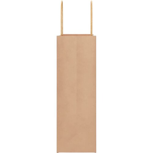  Papirnate vrećice 250 kom s ručkama smeđe 26x12x35 cm Slike