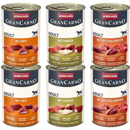 Animonda Varčno pakiranje GranCarno Original Adult 12 x 400 g - Me&amp;scaron;ano pakiranje 2 (3 vrste) Slike