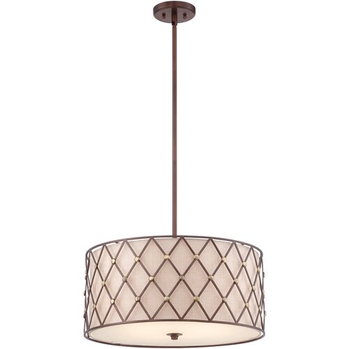 Elstead Lighting Elstead Brown Lattice 4 velike stropne viseče svetilke, bakreno rjave barve, re&scaron;etkaste, E27, (22098658) Cene