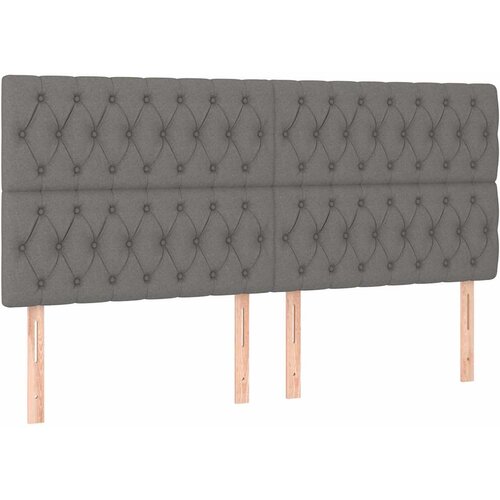  Krevet s oprugama i madracem tamnosivi 200 x 200 cm od tkanine Slike