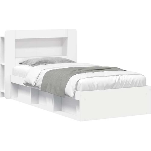  Okvir kreveta s pohranom Bijela 100 x 200 cm Konstruirano drvo Cene