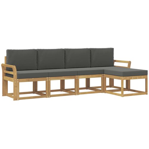 vidaXL Zunanja garnitura za sedenje z blazino 5 pcs Bela in antracit, (5000279825) Cene