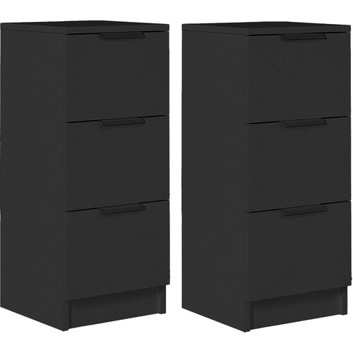 Maison Chic Komoda - Predalnik 2 kosa črna 30x30x70 cm inženirski les, (21722766) Slike