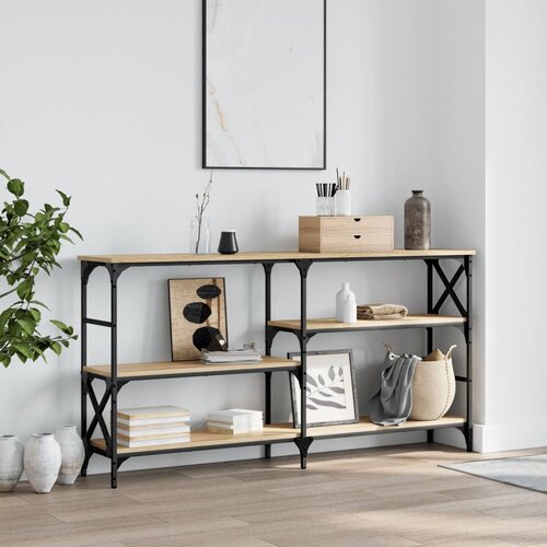  Konzolni stol boja hrasta 150 x 29 x 76,5 cm konstruirano drvo Cijene