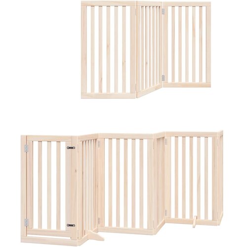  Vrata za pse s vrata&amp;scaron;cima 12 panela sklopiva 600 cm drvo topole Smeđa 50 x 90 x 2 cm Slike