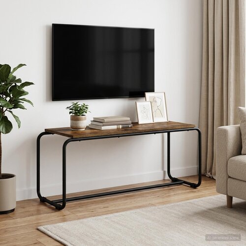  TV stalak 98 x 35.5 x 42 cm Dimljeni hrast Konstruirano drvo Cijene