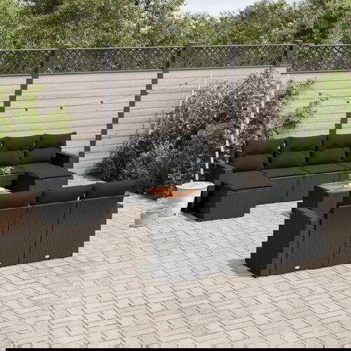 vidaXL 11-dijelni set vrtnih sofa od poliratana s jastucima crni Cene