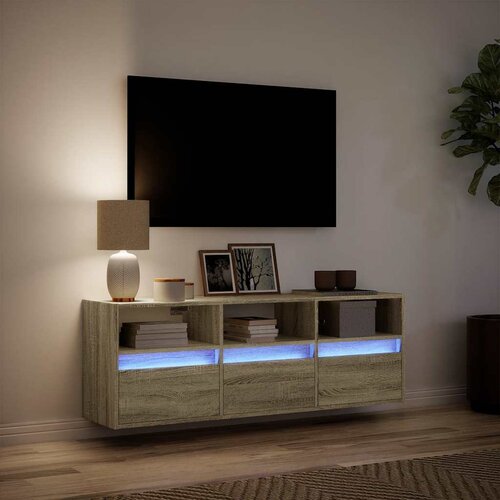  Zidni TV ormarić LED boja hrasta sonome 130 x 31 x 45 cm Slike