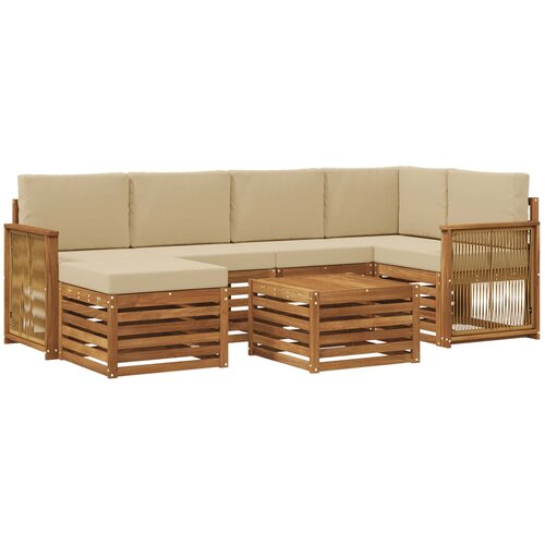 vidaXL Kotna sedežna garnitura z blazino 6 pcs Naravna, (5000270811) Cene