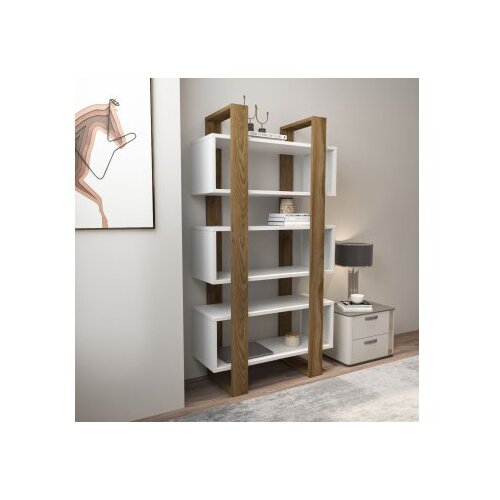 Hanah home Knjižna polica Reina, 80x150x29,5 cm, Orah-bijela Slike