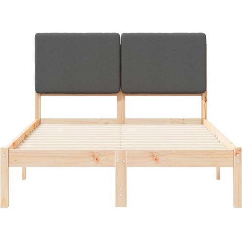  Krevetni okvir s tapiciranim uzglavljem Tamno siva 135 x 190 cm Slike