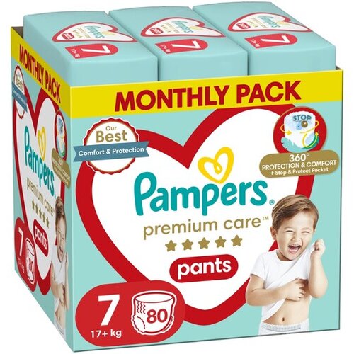 Pampers PLENICE hlačne plenice Premium Care, velikost 7 (17+ kg), 80 kosov Cene