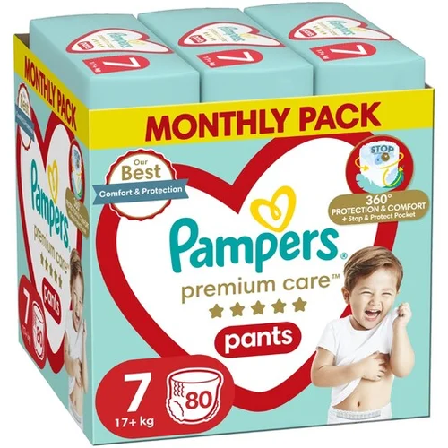 Pampers PLENICE hlačne plenice Premium Care, velikost 7 (17+ kg), 80 kosov