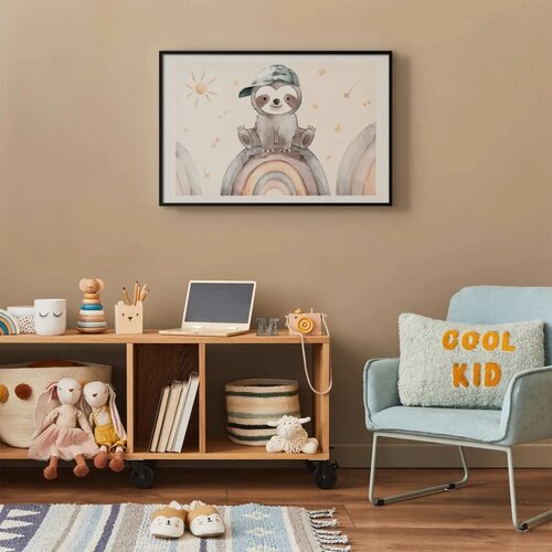  Plakat - Little Animal Among Stars and Rainbows 42x29.7 Crni okvir s margom Slike