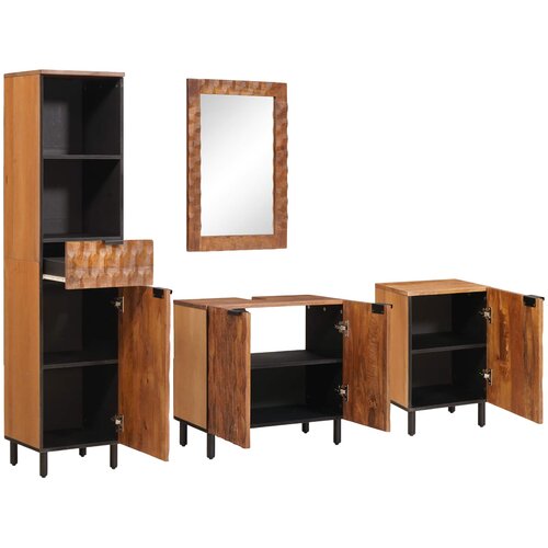  Setovi za kupaonicu 4 pcs Acacia smeđi fini&scaron; Čvrsto drvo manga Cijene