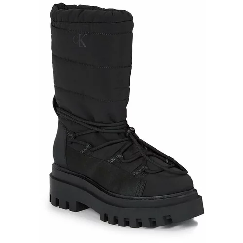Calvin Klein Jeans Škornji za sneg Flatform Snow Boot Nylon Wn YW0YW01146 Črna