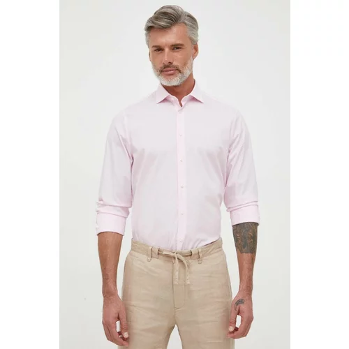 Tommy Hilfiger Košulja za muškarce, boja: ružičasta, slim, s talijanskim ovratnikom