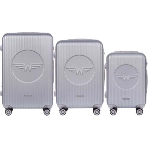 WINGS set od tri kofera Lastavica od ABS materijala veličine L M S srebrni Cijene
