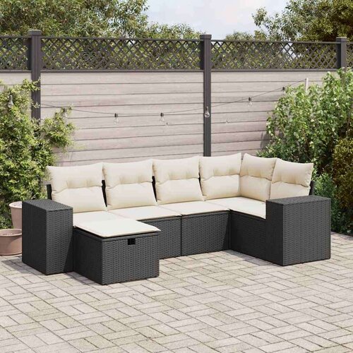  6-dijelni set vrtnih sofa s jastucima crni od poliratana Cijene