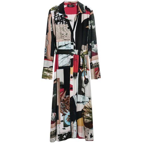 Desigual Dolge obleke VEST_COLLAGE_LACROIX 25SWVW45 Siva Slike