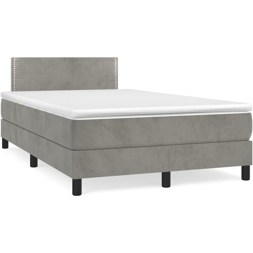 Box spring krevet s madracem svjetlosivi 120x200 cm bar&amp;scaron;unasti Slike