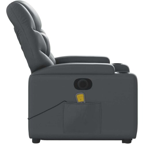 VidaXL Električni masažni naslonjač na podizanje od umjetne kože siva Slike