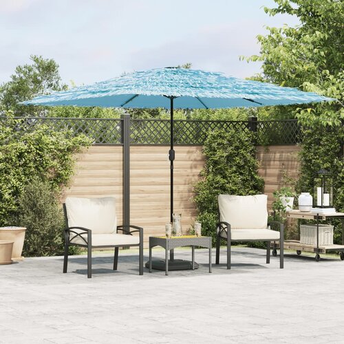 VidaXL Vrtni suncobran s čeličnom &amp;scaron;ipkom plavi 290x290x238 cm Slike
