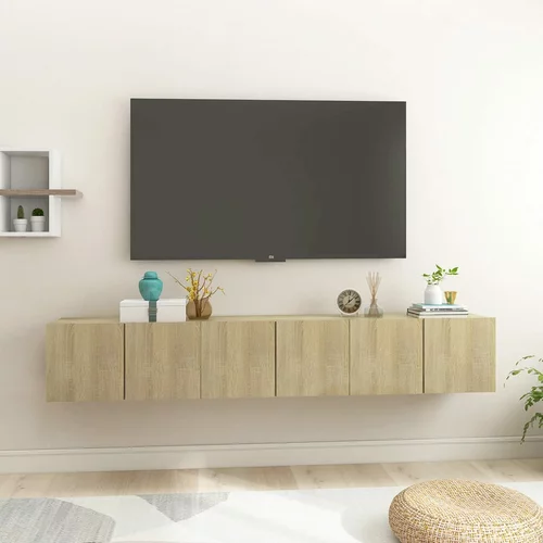 vidaXL Viseče TV omarice 3 kosi sonoma hrast 60x30x30 cm