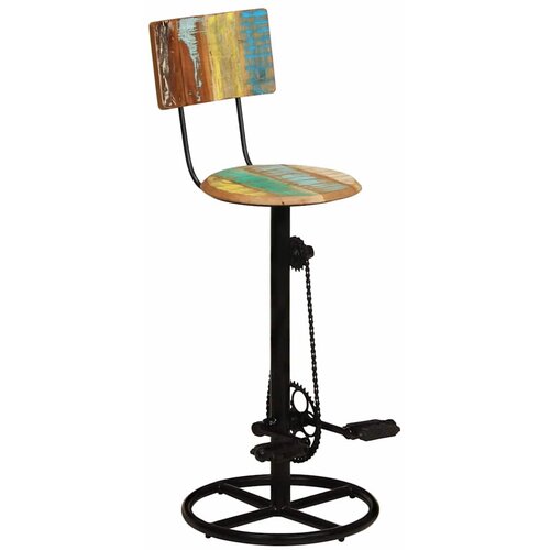  Barski stolci 2 kom od masivnog obnovljenog drva &amp;Scaron;arena 44 x 44 x 112 cm Slike