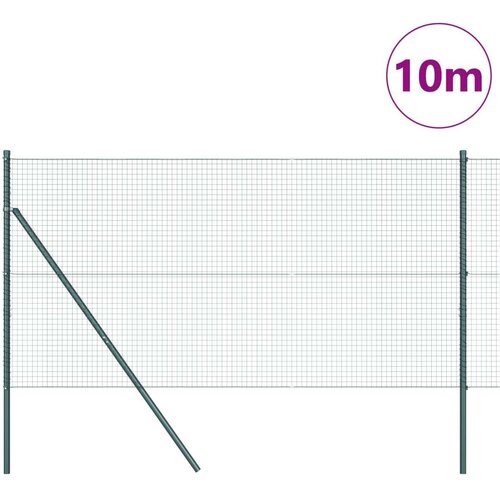  Zavarena Ograda s 7 Stupova Zelena 1.2x10 m Čelik Slike