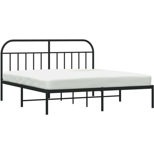 VidaXL Metalni okvir za krevet s uzglavljem crni 180x200 cm Slike