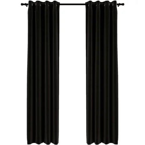 vidaXL Zatemnitvene zavese videz platna 2 kosa antracitne 140x225 cm, (20810563)