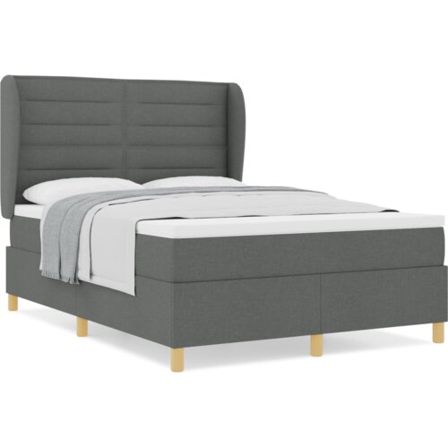Box Spring Krevet s Madracem Tamno Siva 160x200 cm Tkanina Slike