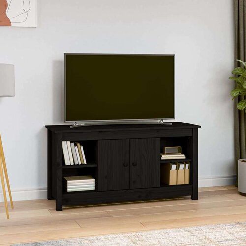 TV ormarić crni 103 x 36 5 x 52 cm od masivne borovine Cijene