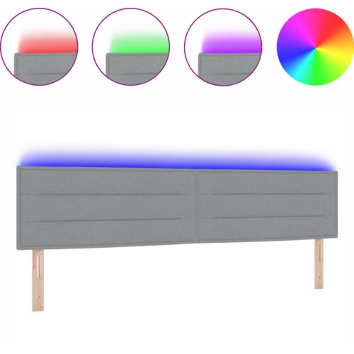  LED uzglavlje linije dizajn svjetlosivo 200 cm tkanina Slike