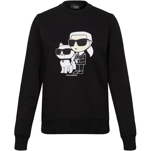 Karl Lagerfeld Sweater majica 'Ikonik 2.0' boja pijeska / crna / bijela