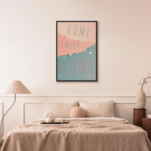  Slika - Inscriptions: Home Sweet Home (1 Part) Vertical 40x60 U crnom drvenom okviru Slike