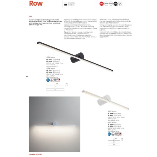  Redo 01-4034 - LED osvetljenje za kupatilsko ogledalo ROW LED/18W/230V 90 cm IP44 belo Slike