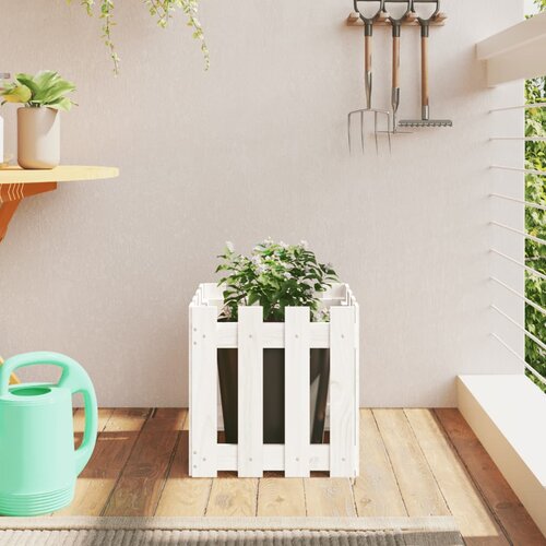  Vrtna sadilica s izgledom ograde bijela 40x40x40 cm od borovine Cijene