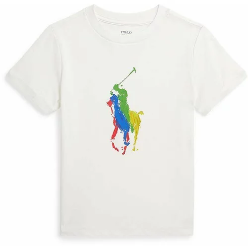 Polo Ralph Lauren Dječja pamučna majica kratkih rukava boja: bijela, s tiskom