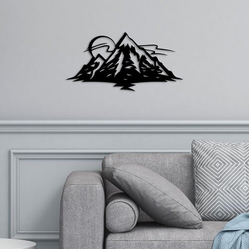 Wallity Zidna dekoracija Planina 25, 62x31, Crna Cijene