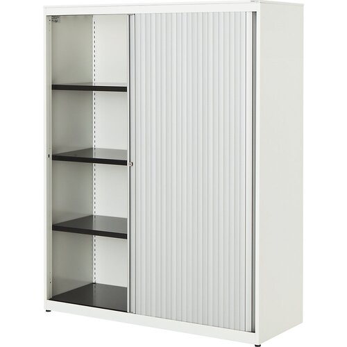 mauser Omara s prečnim rolojem, VxŠxG 1516 x 1200 x 432 mm, jeklena plošča, 3 police, čisto bele / aluminijaste / čisto bele barve Cene