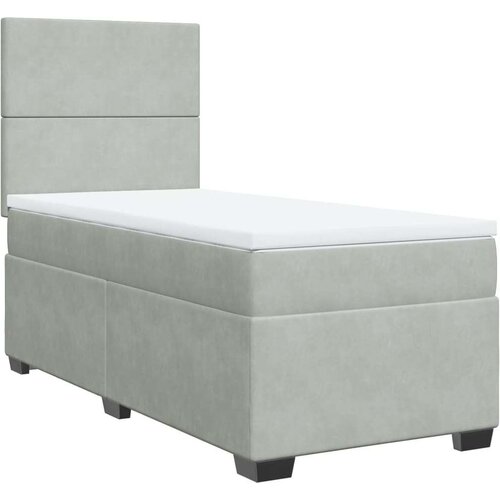 VidaXL box spring krevet s madracem svjetlosivi 90x190 cm bar&amp;scaron;unasti Slike