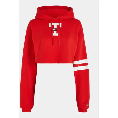 Tommy Jeans Jopa Letterman Flag DW0DW16122 Rdeča Relaxed Fit