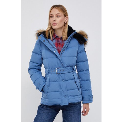 Pepe Jeans Pernata jakna FRIDA za žene, boja plava, za zimu Slike