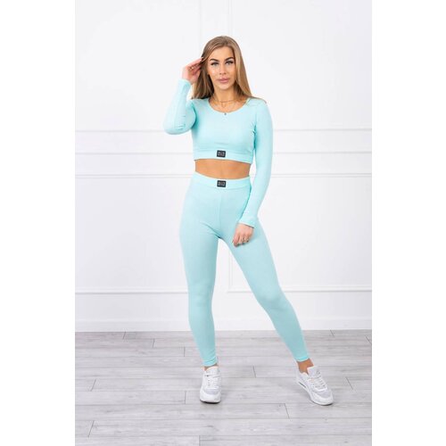 Kesi Striped top set with mint blouse Cene